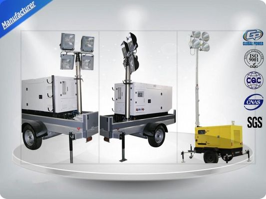 চীন Low Noise Trailer Mounted Mobile Light Tower Generator 10Kw/12Kva F Insulation Class সরবরাহকারী
